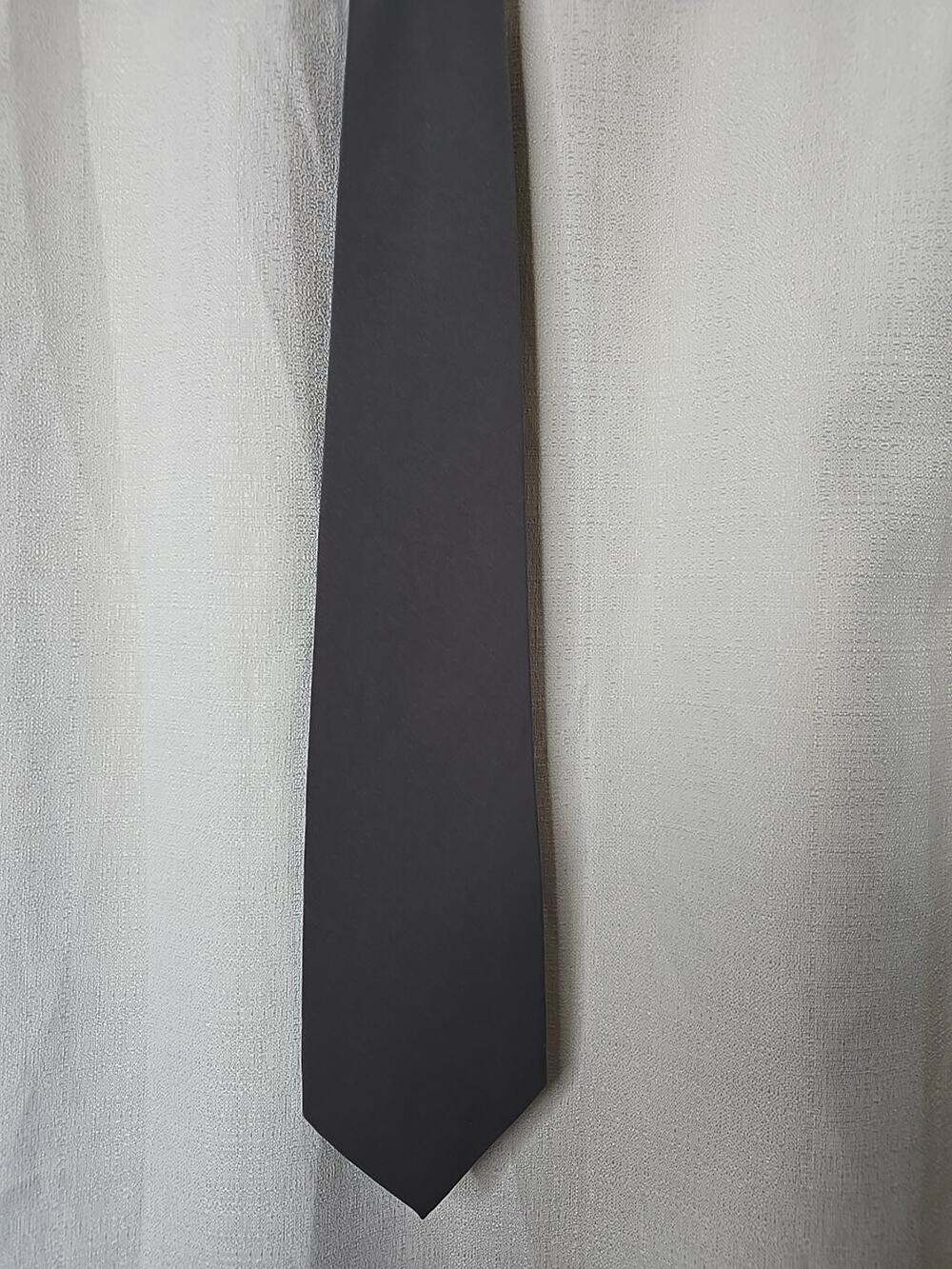 Cezani Solid Gray Hand Made Men’s Neck Tie Soft And Sharp 59"